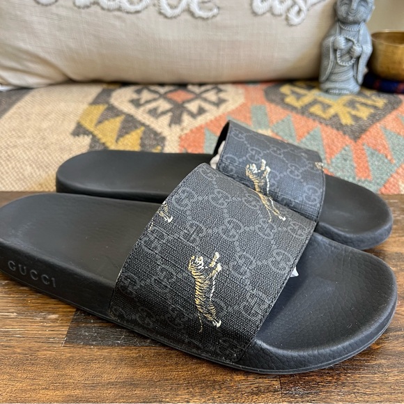 GUCCI GG Supreme Tiger Slide Sandals Gucci Size 10 US10.5 - Picture 4 of 15